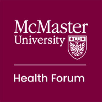 McMaster Health Forum logo - maroon